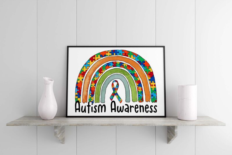 Rainbow Autism Awareness Tshirt Design