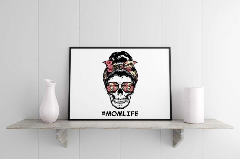 Skull Momlife Tshirt Design