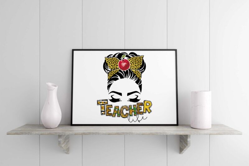 Teacher Life Apple Headband Tshirt Design