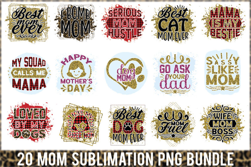 Mom Sublimation Png Bundle