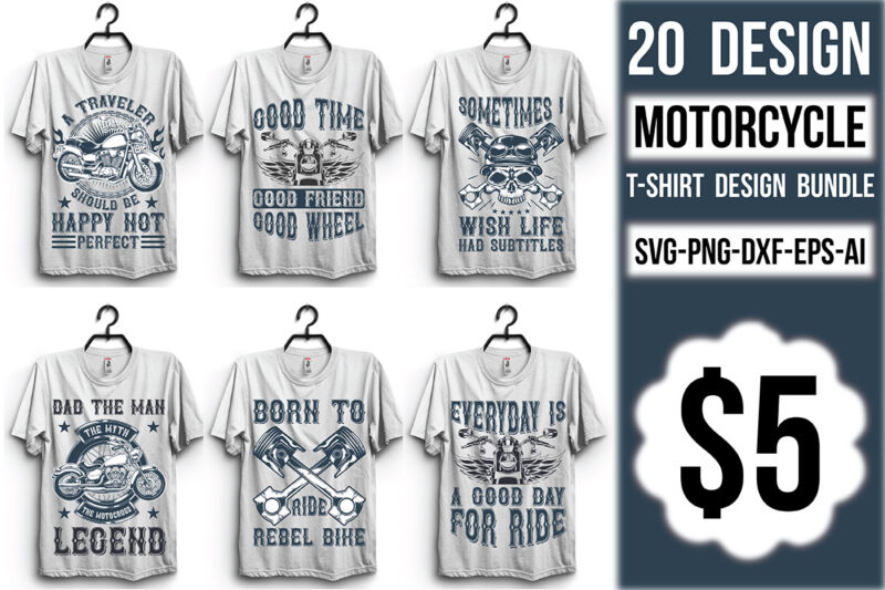 Motorcycle T-shirt Design Bundle