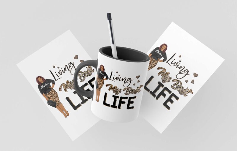 Leopard Living My Best Life Tshirt Design