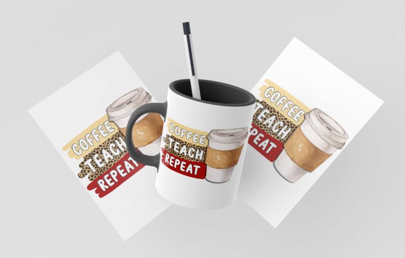 Coffee Teach Repeat Tshirt Design