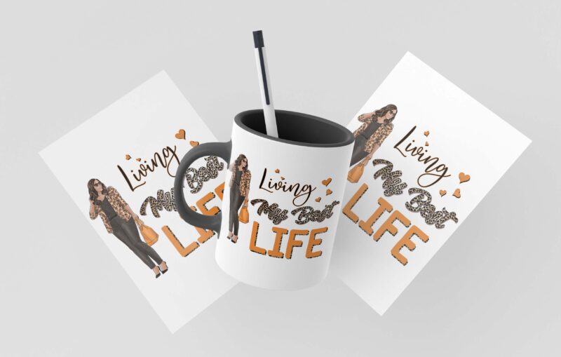 Orange Living My Best Life Tshirt Design