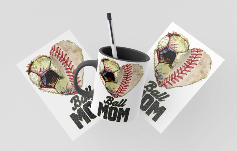 Ball Mom Heart Tshirt Design