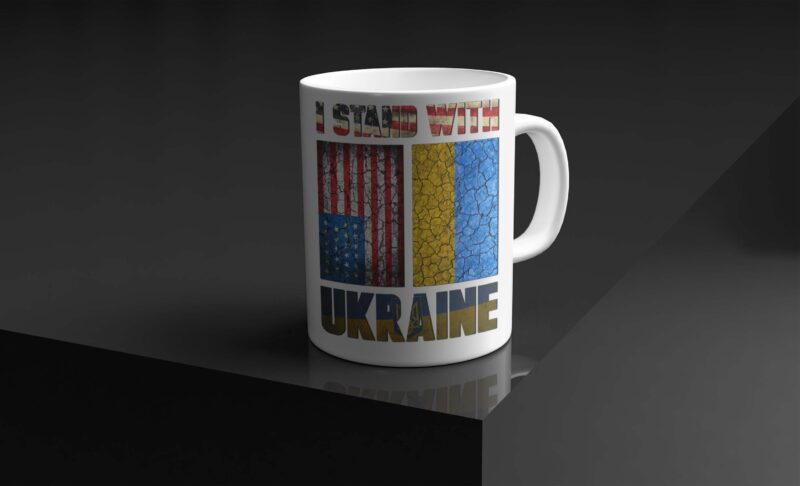 American Ukraine Flag Tshirt Design