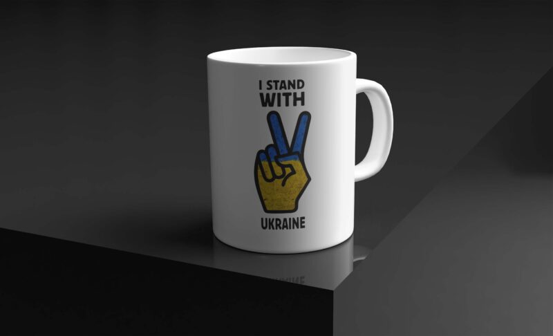 I Stand With Ukraine Hand Tshirt Design