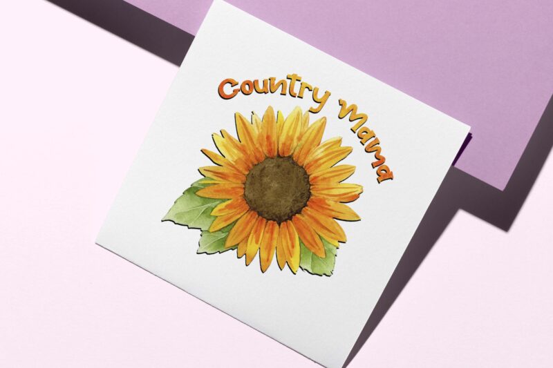 Sunflower Country Mama Tshirt Design