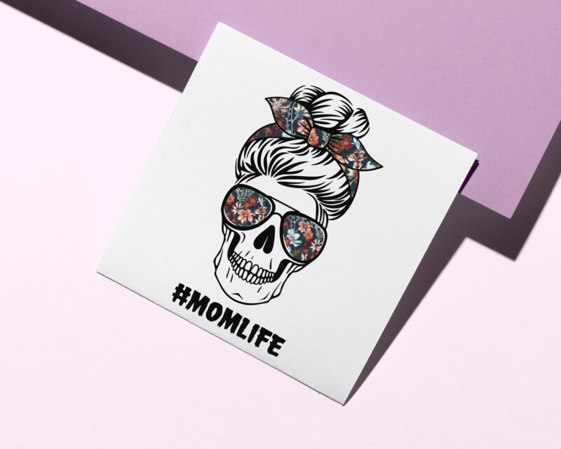 Skull Momlife Tshirt Design