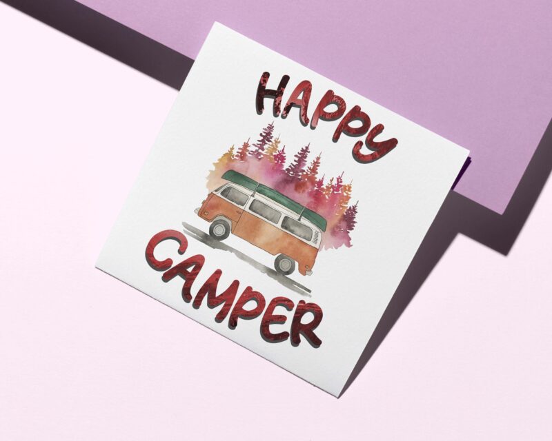 Happy Camper Camping Car Tshirt Design