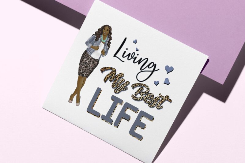 Navy Living My Best Life Tshirt Design