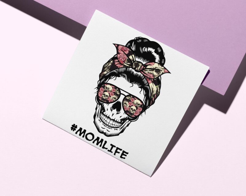 Skull Momlife Tshirt Design