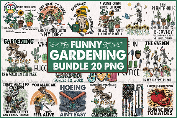 Funny gardening t-shirt design bundle
