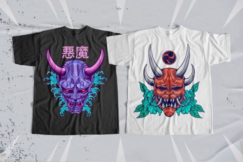 Oni Mask Illustration Bundle