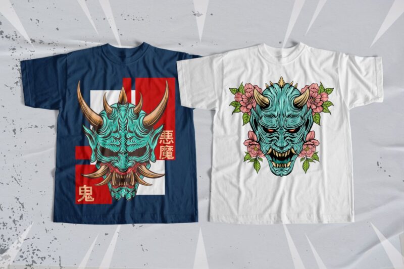 Oni Mask Illustration Bundle