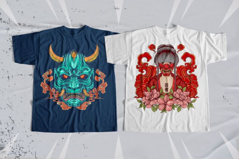 Oni Mask Illustration Bundle