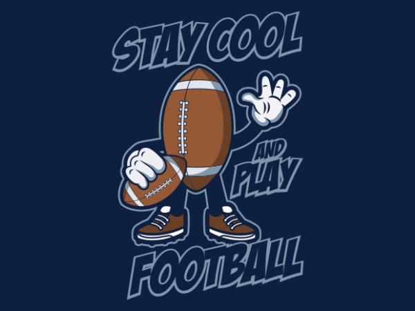 Play football cartoon t shirt illustration