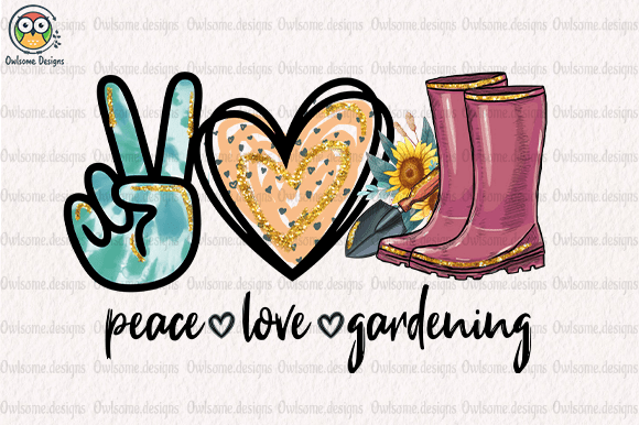 Peace love gardening t-shirt design