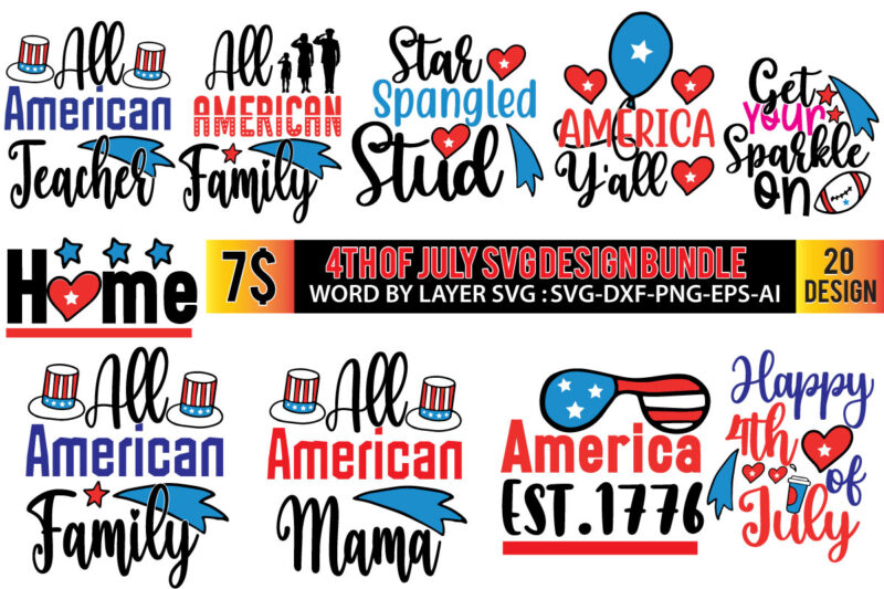 4th of July T-Shirt Design , 4th of July SVG Bundle,July 4th SVG, fourth of july svg, independence day svg, patriotic svg,4th of July Sublimation Bundle Svg, 4th of July