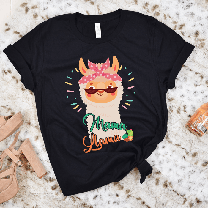 RD Womens Mama Llama Cute Llamas Lover Mom Womens Mothers Day Shirt ...