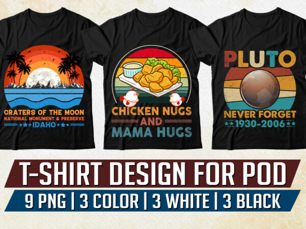 Retro vintage sunset t-shirt design bundle