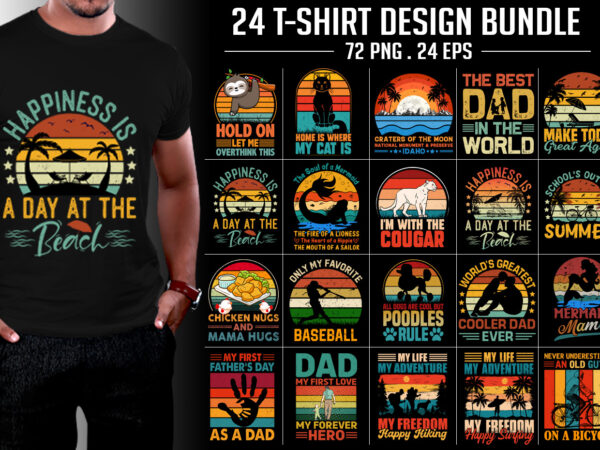Haalbaarheid Beperkingen Correspondentie Retro Vintage Sunset T-Shirt Design Bundle - Buy t-shirt designs