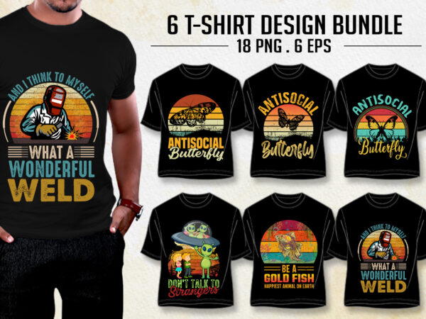 Retro vintage sunset t-shirt design bundle