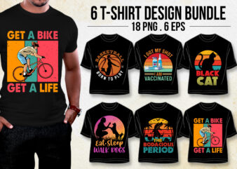 Retro Vintage Sunset T-Shirt Design Bundle