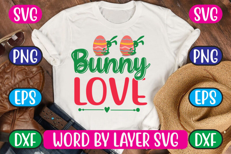 Bunny Love SVG Vector for t-shirt