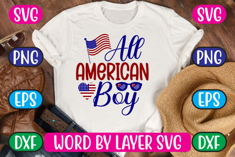 All American Boy SVG Vector for t-shirt