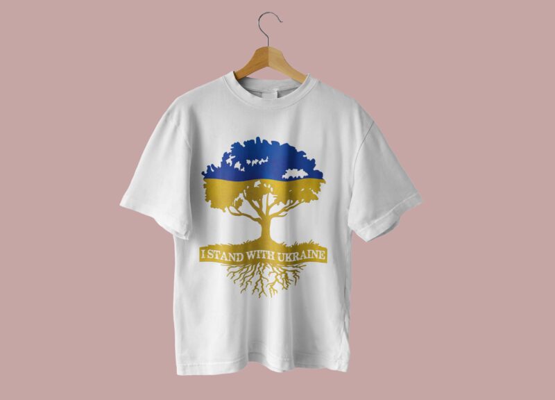 I Stand With Ukraine Tree Tshirt Design