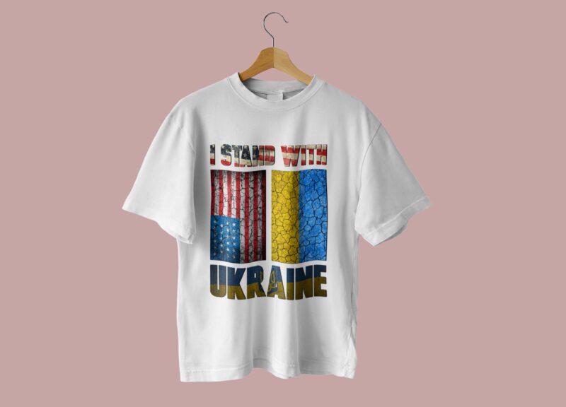 American Ukraine Flag Tshirt Design