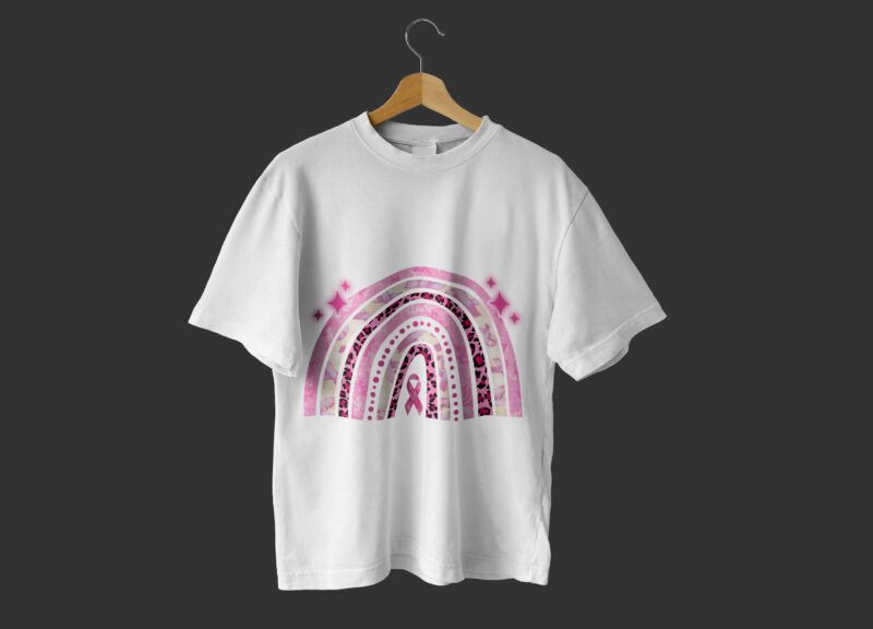 Rainbow Breast Cancer Tshirt Design