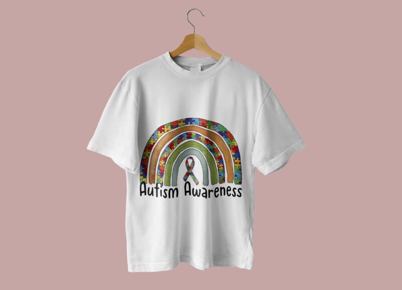 Rainbow Autism Awareness Tshirt Design