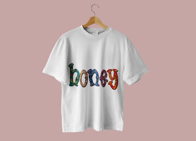 Honey Flower Pattern Tshirt Design