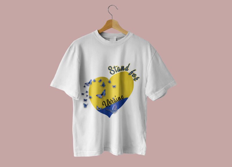 Stand For Ukraine Heart Tshirt Design