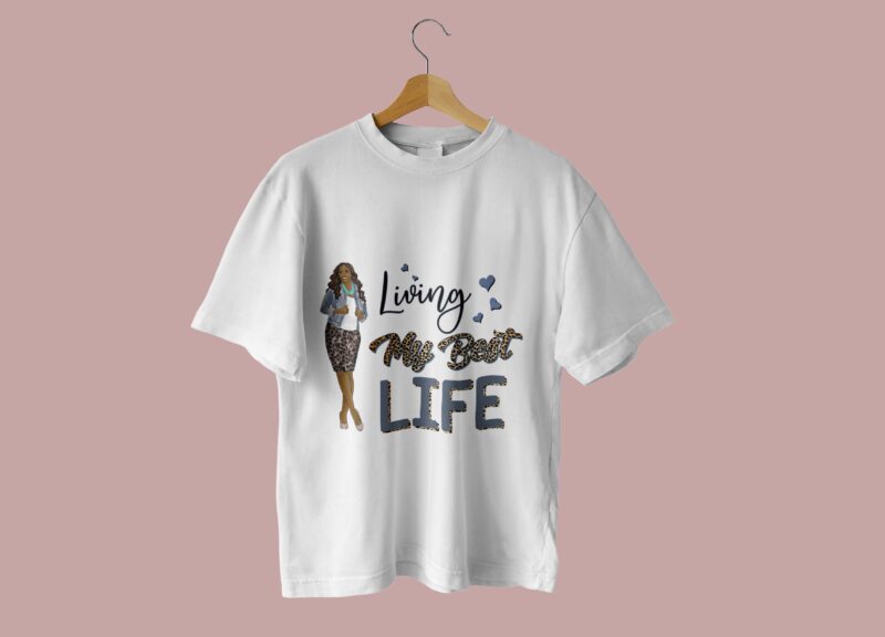 Navy Living My Best Life Tshirt Design