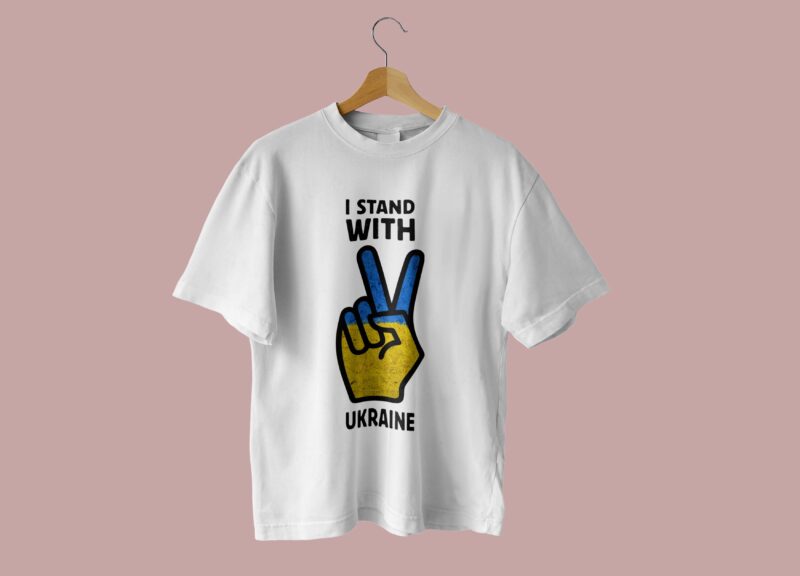 I Stand With Ukraine Hand Tshirt Design