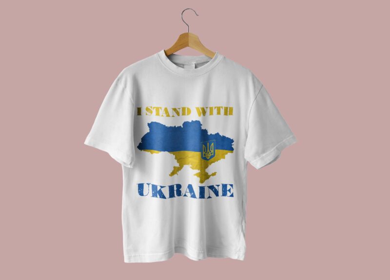 I Stand With Ukraine Land Tshirt Design