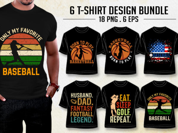 Vintage Basketball T-shirt Design Bundle