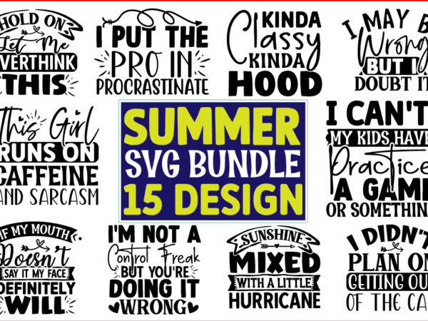 Summer svg t shirt design bundle