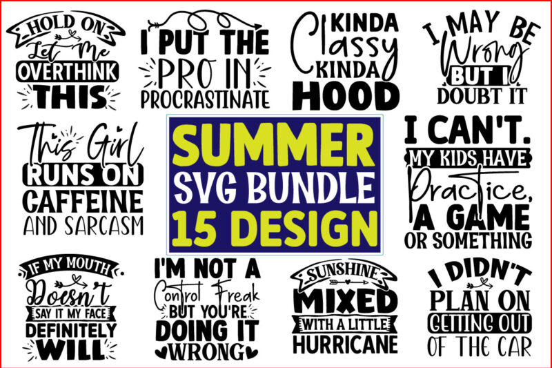 Summer SVG T shirt Design Bundle