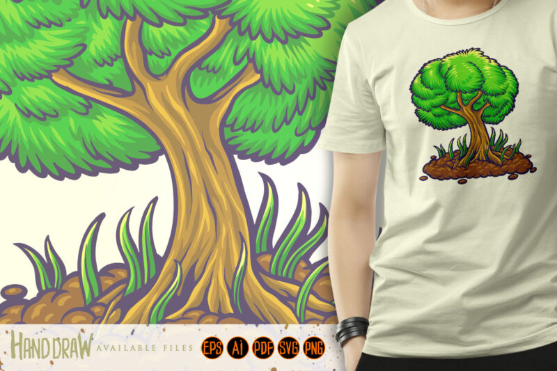 Happy arbor day green trees Illustration