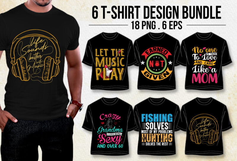 Typography T-Shirt Design Bundle