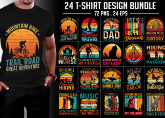 T-Shirt Design Bundle-Vintage Retro Sunset