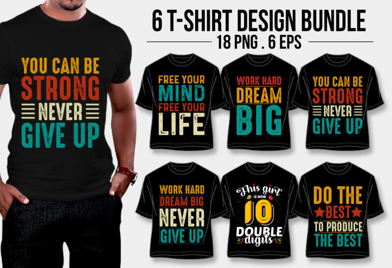 Typography T-Shirt Design Bundle