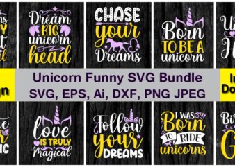 Unicorn Funny Vector 20 t-shirt design bundle, for best sale t-shirt design, trending t-shirt design, vector illustration for commercial use