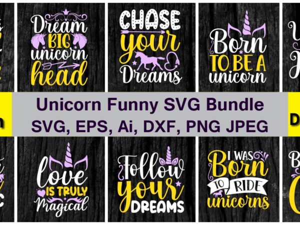 Unicorn funny vector 20 t-shirt design bundle, for best sale t-shirt design, trending t-shirt design, vector illustration for commercial use