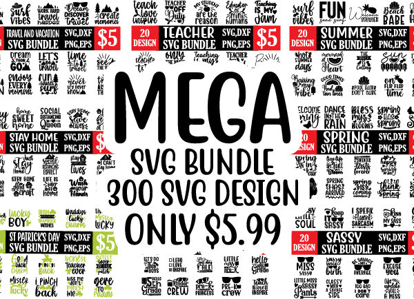 Mega svg bundle t shirt designs for sale