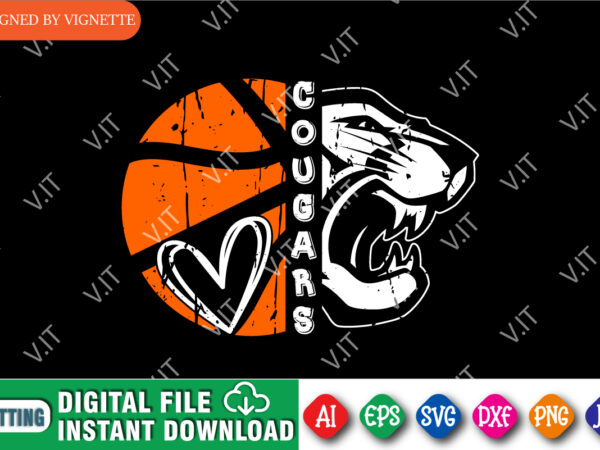 March madness cougars shirt svg, march madness shirt svg, march madness heart svg, happy march madness shirt template t shirt designs for sale